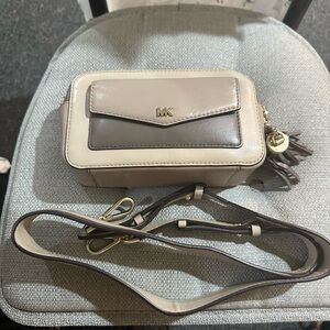 Michael Kors Cream and Gray Crossbody Bag